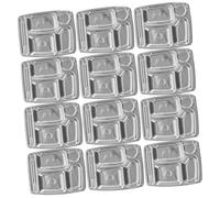 UTHCLO 12pcs Miniature Dollhouse Serving Trays Silver Tiny Food Plates Mini Dollhouse Accessories for Pretend Play Kitchen Scene Decoration
