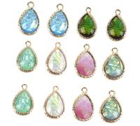 UTHCLO 12pcs Mixed Color Drop Shape Pendant Diy Jewelry Making Charm Earrings and Bracelet Accessories for Crafting Handmade Designs