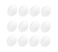UTHCLO 12pcs Plastic Eggs Solid Fake Eggs Delicate Realistic Egg-shaped White Plastic Shell Not Easy to Deform Long Serving Life Easter for Pigeon Dove