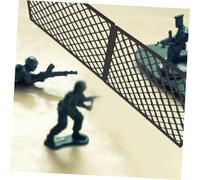 UTHCLO 12Pcs Realistic War Scene Fence Model Building Blocks for Easy to Assemble Black Plastic Enhancing Creativity and Mental Skills Authentic Prison Wall and Military Barrier