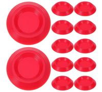 UTHCLO 12pcs Red Plastic Roaches Feeder Bowls for Reptile Food and Water Storage, Mini round Feeding Dishes Suitable for Terrarium Insects, Lizards, Frogs, and Small Pets