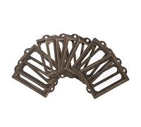 UTHCLO 12pcs Retro Vintage Metal Drawer Label Frames with Screws Antique Style Card Holders for File Boxes Cabinets Medicine Decorative Tag Frames
