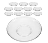 UTHCLO 12pcs Round Glass Dessert Plates with Safe Smooth Edges, Elegant Small Glass Plates for Cake and Dessert, Space-Saving Design for Family Festivities and Afternoon Tea Events
