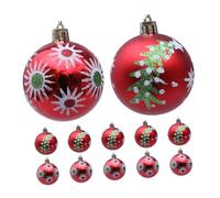 UTHCLO 12pcs Shatterproof Christmas Tree Ball Ornaments Red Xmas Hanging Decorations Plastic Lightweight Reusable Holiday Decor for Birthday Halloween Wedding