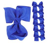 UTHCLO 12pcs Small Grosgrain Ribbon Hair Bows Clips for Teens Colorful Solid Bowknot Barrettes Hairpins for School Party Birthday Christmas Accessories Navy Blue