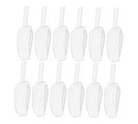UTHCLO 12pcs Transparent Plastic Ice Scoop for Kitchen Use Food Grade Utensils with Ergonomic Grip Multi Purpose Candy Popcorn Ice Cream Sugar Flour and Rice Serving Tools for Buffets and