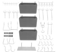 UTHCLO 140pcs Heavy Duty Metal Peg Board Hooks and Organizer Bins Set for Garage Workshop Storage Versatile Utility Pegboard Accessories Kit for Tool Hanging and Space Optimization