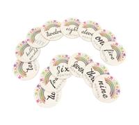 UTHCLO 14pcs Wooden Baby Monthly Cards Painted Creative Design Beautiful Appearance Photo Prop for Celebrating The First Year of A Baby's Birth