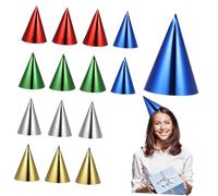UTHCLO 15pcs Birthday Party Hat Conical Cone Hat Decorative Eve Colorful Supplies Assorted Boy Fiesta DIY Birthday Cone Cap Adults Fringe Rainbow Props -shaped Paper