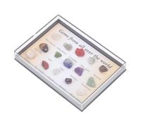 UTHCLO 15pcs Mini Natural Stone Specimen Set with Crystal Agate for Student Study and Geology Teaching, Learning Mineral Rock Sample Collection for Classroom Use
