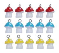 UTHCLO 15pcs Multi-color Mushroom Charms for Jewelry Making DIY Earrings Pendant Crafting Supplies Resin Mushroom Findings for Handmade Accessories for Family Craft Projects and Creative
