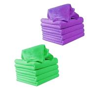 UTHCLO 16Pcs Nano Water Absorption Towels Soft Polyester Face Cleaning Cloths Portable Travel Nursing Towels Green Purple Each