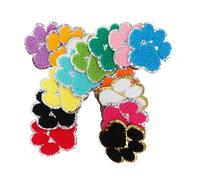 UTHCLO 16pcs Silver Edge Dog Paw Patches Embroidered Iron Sew Appliques for Clothing DIY Craft Decoration Jackets Shirts Jeans Hats Shoes Cute Pet Animal Paw Print Patch for Pet Lovers