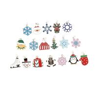 UTHCLO 17pcs Santa Pendant Christmas Ornament DIY Jewelry Alloy Hanging Decorations Festive Pattern for Necklace Decors Ornament Accessories Christmas Charm Random Style