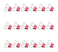 UTHCLO 18pcs Small Heart Binder Clips Decorative Metal Book Clips Multi-Purpose Organizing Sturdy Pink Metal Mini Binder for School Scrapbooking
