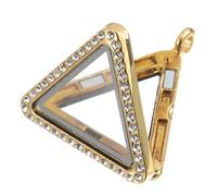 UTHCLO 1pc Triangle Photo Locket Pendant Openable DIY Jewelry Charm Gold Color Unique Ornament for Custom Jewelry Making and Keepsakes