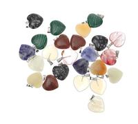 UTHCLO 1set Heart Shape Crystal Stones Mixed Colors Polished Stone Ornaments for Home Decor Emotional Stress Relief Healing Nervous System for Office Bedroom Meditation Spaces 24pcs