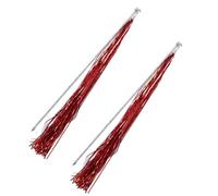 UTHCLO 2 Pcs Cat Flirting Stick Teasing with Colorful Ribbon Tassels and Plastic Handle Long Shape for Interactive Playing at Home to Keep Kitten Healthy and Active