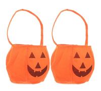UTHCLO 2 Pcs Halloween Pumpkin Pattern Non-woven Candy Bags Portable Fabric Tote Handbags with Plenty of Room for Candy for Party Seasonal Decor