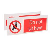 UTHCLO 2 Pcs Self-Adhesive Not Sit Here Safety Warning Stickers 150x50mm Yellow Caution Decals for Office, Company, School, Hotel Seating Areas