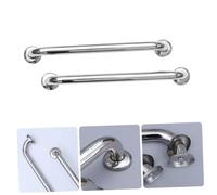UTHCLO 2 Pcs Stainless Steel Safety Hand Bars with Anti-Slip Raised Lines for Bathroom Toilet Bathtub and Stairs Grab Rails for Enhanced Stability and Fall Prevention