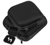 UTHCLO 2 Pieces Earphone Storage Pouch Set with Mesh Pocket, Small Electronic Organizer Bags 8x8x4cm and 10x10x4cm, Portable Cable and Power Bank Carrying Case for Travel Black