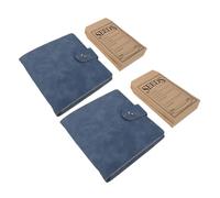 UTHCLO 2-Ring 5-Inch Seed Storage Binder with PU Leather Cover Blue 2pcs with 100 Vegetable Seed Envelopes and Gardening Use