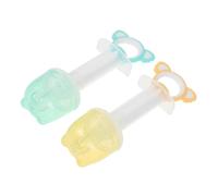 UTHCLO 2 Set Pet Medication Dispenser with Soft Liquid Feeding Tubes Dual Use Koala Shaped Pet Feeder for Dogs Cats Puppies and Kittens Choke Preventing Design Easy to Clean Yellow Blue