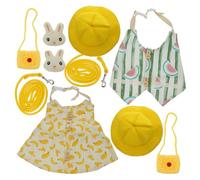 UTHCLO 2 Sets Bunny Pet Costume with Leash Bag Gentlemanly Small Pet Harness Suit for Rabbits and Hamsters Breathable Charming Outfit for Holidays and Parties