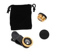 UTHCLO 2 Sets Clip Fish Eye Macro Kit for Smartphones Multifunctional Wide Angle Mobile Phone Camera with Easy Installation Compatible with Various Models Gold Color
