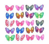 UTHCLO 20 Pcs Pet Dog Hair Ties Elastic Butterfly Pattern Hair Bands for Puppies and Dogs Mixed Colors Stylish Grooming Accessories for Everyday Wear