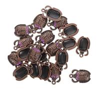 UTHCLO 20 Pcs Purple Egyptian Sacred Beetle Pendants Crystal Inlay Vintage Amulets for DIY Necklace Bracelet Jewelry Making Accessories Luck Charms