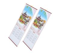 UTHCLO 2025 Year of the Snake Wall Calendar 2pcs, Large Monthly Wall Hanging Planner, Chinese Feng Shui Daily Calendar Scroll for Home and Office