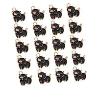 UTHCLO 20pcs Black Alloy Pig Charms for Animal Crafts and Diy Jewelry Making, Cute Kawaii Animal Pendants for Bracelet and Necklace Accessories, Suitable for Craft Hobbyists and Jewelry Designers