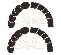 UTHCLO 20pcs Chalkboard Plants Label Marker Writable Chalkboard Stake Garden Oval and Rectangle Wooden Signs for Plants Sturdy Small Size Not Easy to Break for Gardening