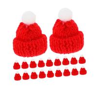 UTHCLO 20pcs Christmas Mini Knit Hats for Crafts Small Xmas Doll Hats Party Decorations Red Tiny Ornaments DIY Accessories for Tree Snowman Festive Touch
