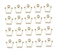 UTHCLO 20PCS Crown Shape Alloy Charms for DIY Jewelry Making White Pendants for Bracelets Earrings Necklaces and More Unique Fashion Accessories