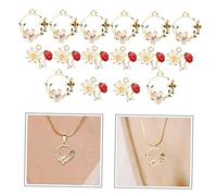 UTHCLO 20pcs Cute DIY Jewelry Charms with Ladybug Bee Flower Pendants for Necklace Bracelet Earrings Making Premium Alloy Craft Accessories for Women
