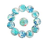 UTHCLO 20pcs Glass Snaps Marine Pattern Imitated Gemstone Paste Mixed Color 20mm Delicate Jewelry Making Accessories for Earring and Other Crafts Random Color