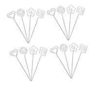 UTHCLO 20PCS Metal Floral Picks Photo Clips Sturdy Memo Holders for Wedding Party Birthday Cake Decorations with Circle Flower Square Heart Shapes