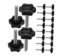UTHCLO 20pcs Threaded Star Hand Knob Screws with Hex Nuts Plastic Plum Handle Clamping Knobs for Precise and Tightening in Compact Workspaces for Machinery and DIY Projects