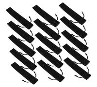 UTHCLO 20pcs Velvet Drawstring Pen Pouches Thick Double-Sided Soft Pencil Cases for Students Office Travel School Black Stationery Storage Bags
