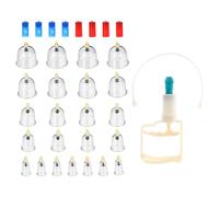 UTHCLO 24Pcs Transparent Vacuum Cupping Set Professional Chinese Therapy Kit for Face and Body Massage Skin-Friendly Suction Cups for Relaxation and Fatigue Relief