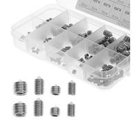UTHCLO 250pcs 304 Stainless Steel Pointed Machine Screws Hexagonal Allen Screws Assortment Kit with Storage Box for Industrial and Mechanical Use