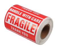 UTHCLO 250pcs/roll Warning Labels Fragile Sticker Self-Adhesive Shipping Stickers with Strong Adhesion Easy to Paste Creative Design Red Coated Self-Adhesive Paper for Packaging