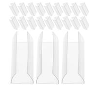 UTHCLO 25pcs Clear Plastic Label Holder Clips X Double-Sided Name Tag Display for Office Home Classroom Library with Strong Clip Grip and Anti-Slip Base for Price Tags and Shelf