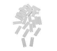 UTHCLO 25pcs Stainless Steel Rectangle Metal Blanks Mirror Finish Keychain Tags Engraving Blanks for DIY Jewelry Making Dog Id Keyring Charms