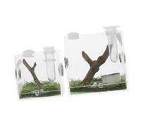 UTHCLO 2pcs Acrylic Jumping Spider Boxes with Ventilation Feeding Ports Transparent Insect Enclosures for Small Reptiles Crickets Snails and Praying Mantises Anti-escape Design Pet