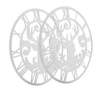 UTHCLO 2Pcs Acrylic Round Deer Mirror Wall Sticker Silver for Living Bedroom Office Decor Easy to Clean Surface with Warm Light Reflection and Effortless Installation