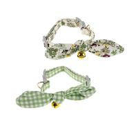 UTHCLO 2pcs Adjustable Kitten Collar with Rabbit Ear Design Lightweight Small Pet Collar for Puppies and Cats Comfortable and Stylish Everyday Wear for Growing Pets